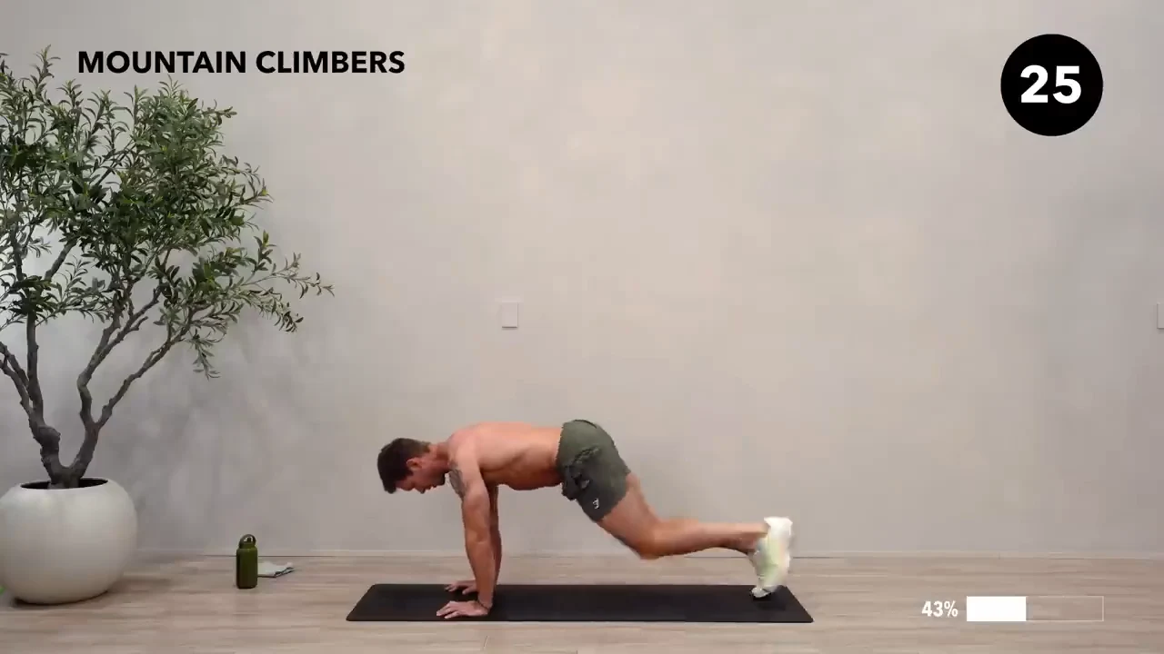 Dan the HIIT Man demonstrating mountain climbers.