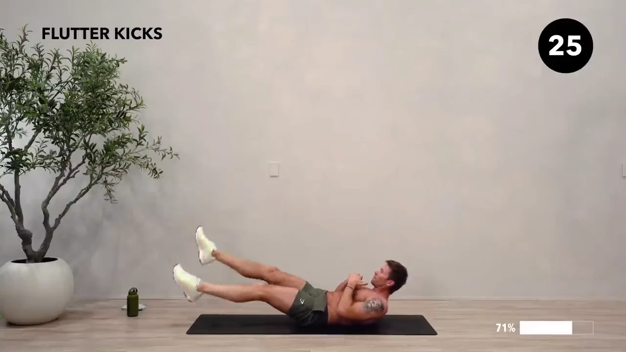 Dan the HIIT Man demonstrating flutter kicks.