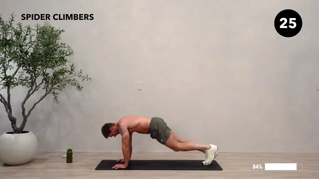 Dan the HIIT Man demonstrating spider climbers.